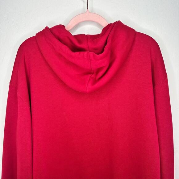 Sandro Two in One Red Blue Twofer Hooded Sweatshirt Tunic Hoodie Top 4 Small - Picture 9 of 16